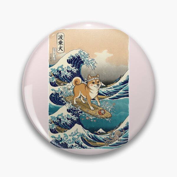 Item preview, the great wave dog surfing designed and sold by WAISLYV.