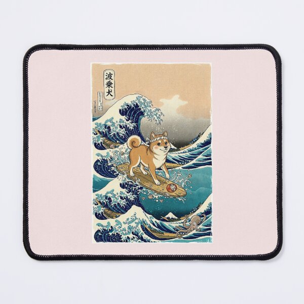 Item preview, the great wave dog surfing designed and sold by WAISLYV.