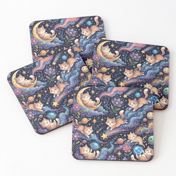 Item preview, Cosmic Cats and Starry Dreams Pattern designed and sold by Iampoji.