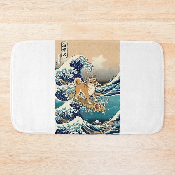 Item preview, the great wave dog surfing designed and sold by WAISLYV.