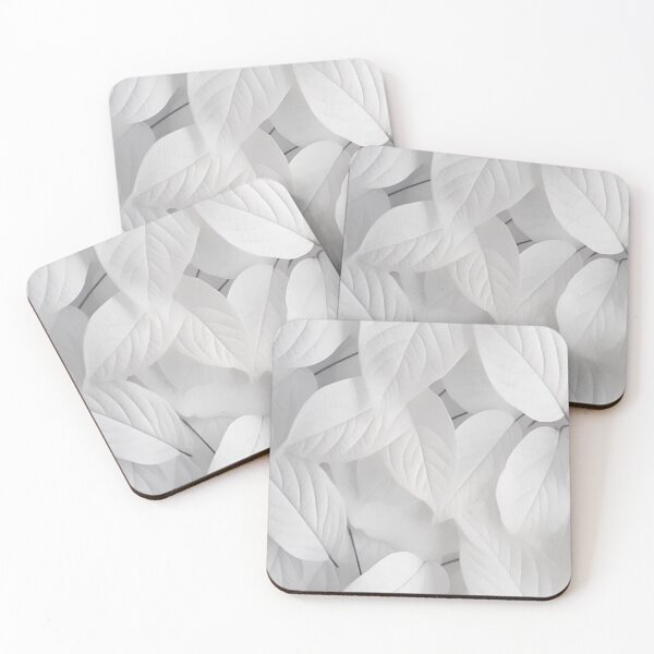 Item preview, Minimalist White Leaves Abstract Botanical Pattern designed and sold by LYAN-STORE.