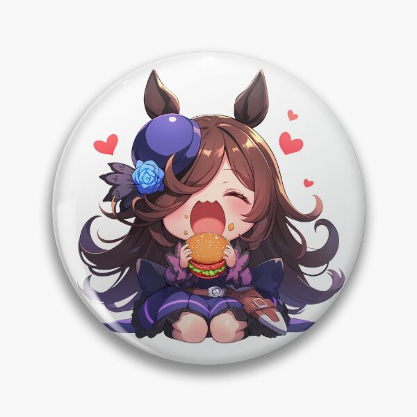 Item preview, Rice Shower Uma Musume Pretty Derby Chibi Kawaii Burger Loving Anime Girl designed and sold by earlobejerk.