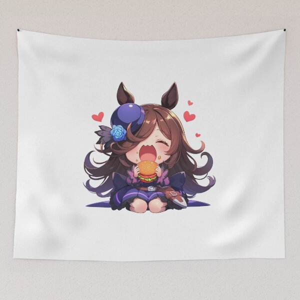 Item preview, Rice Shower Uma Musume Pretty Derby Chibi Kawaii Burger Loving Anime Girl designed and sold by earlobejerk.