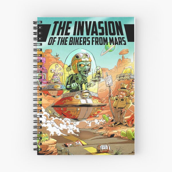 Item preview, The invasion of the bikers from Mars - Sci-fi biker humor art designed and sold by L'atelier de Grôchat.