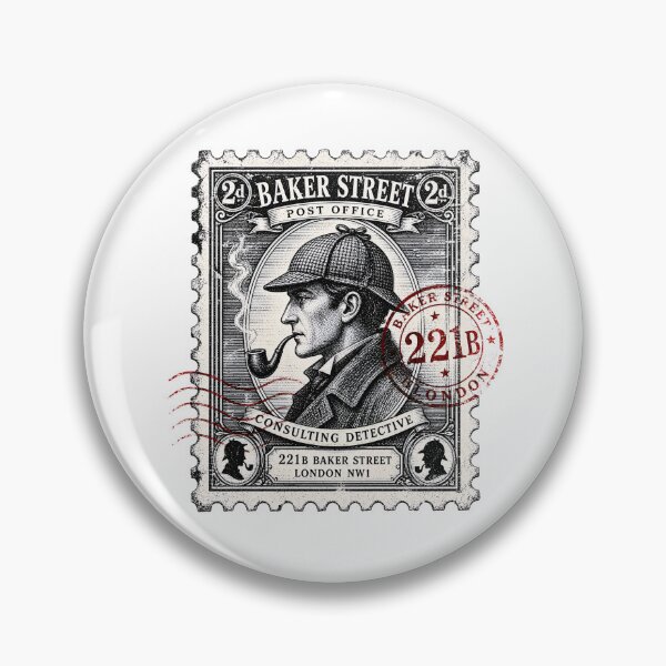 Item preview, Vintage Postage Stamp Sherlock Holmes Baker Street Art designed and sold by Fenay Designs.