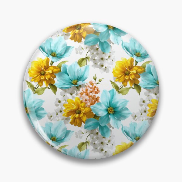 Item preview, Elegant Teal And Yellow Garden Floral Pattern designed and sold by igraphixart.