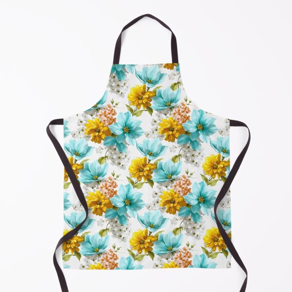Item preview, Elegant Teal And Yellow Garden Floral Pattern designed and sold by igraphixart.