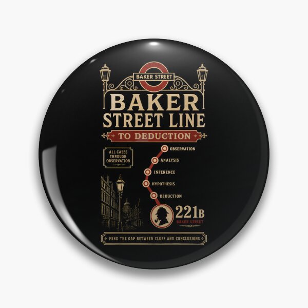 Item preview, Baker Street Line To Deduction Sherlock Holmes Subway Art designed and sold by Fenay Designs.