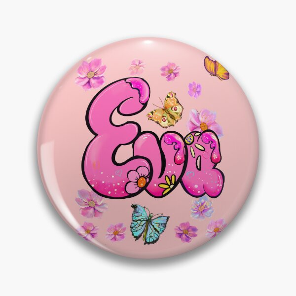 Item preview, Eva name with flowers - pink floral butterfly aesthetic  designed and sold by Artonmytee.