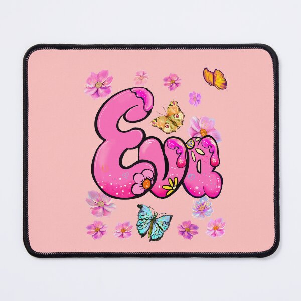 Item preview, Eva name with flowers - pink floral butterfly aesthetic  designed and sold by Artonmytee.