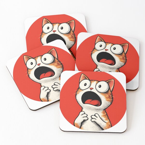 Item preview, Shocked Cat – Funny Cartoon Sticker designed and sold by Tkhtbrand.