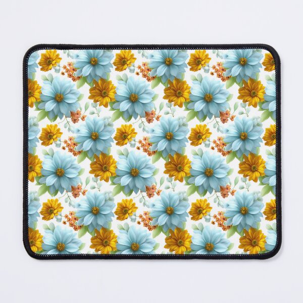 Item preview, Large Scale Pale Blue And Yellow Painterly Floral Pattern designed and sold by igraphixart.