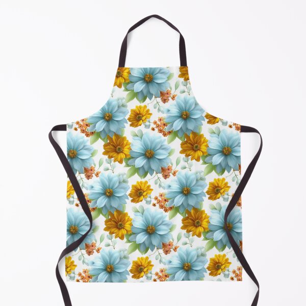 Item preview, Large Scale Pale Blue And Yellow Painterly Floral Pattern designed and sold by igraphixart.