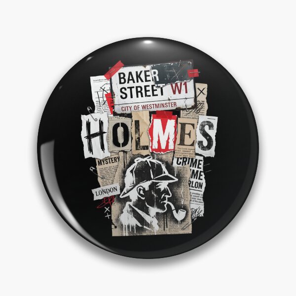 Item preview, Baker Street Holmes Mystery Crime Grunge Collage Art designed and sold by Fenay Designs.