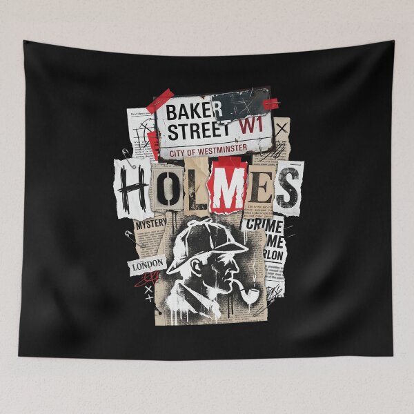 Item preview, Baker Street Holmes Mystery Crime Grunge Collage Art designed and sold by Fenay Designs.