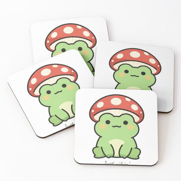 Item preview, Cute Frog  with Mushroom Hat Just Vibin designed and sold by CREATIVO STUDIO.