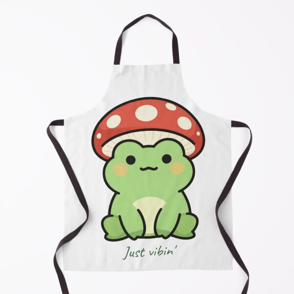 Item preview, Cute Frog with Mushroom Hat Just Vibin designed and sold by CREATIVO STUDIO.