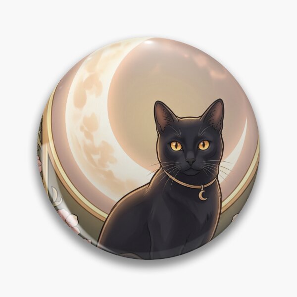 Item preview, Mucha Inspired Elegant Black Cat with Golden Eyes designed and sold by Spiritualwall.