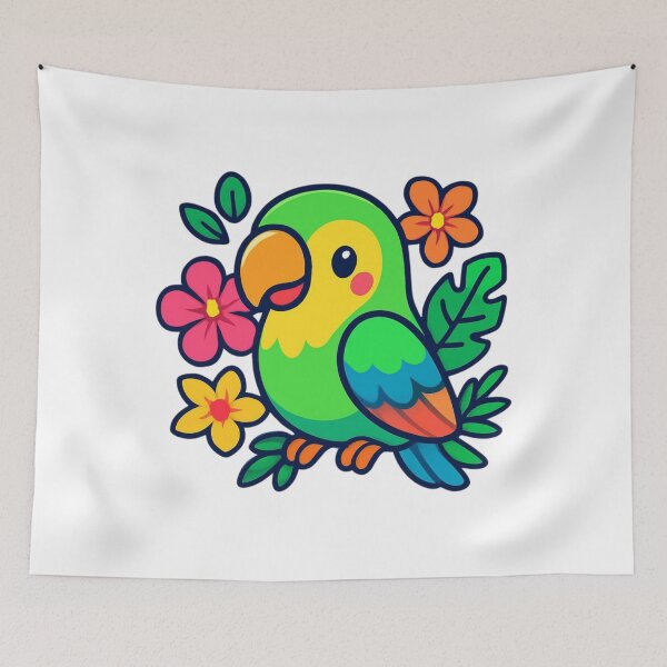 Item preview, Be Uniquely You Parrot - Colorful Kawaii Sticker designed and sold by foryouandyours.