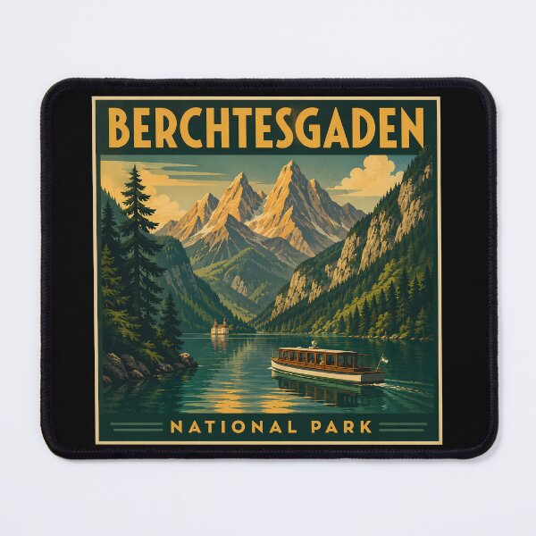 Item preview, Berchtesgaden National Park - Lake Königssee Vintage Travel Poster designed and sold by Digital Dreams Arts.