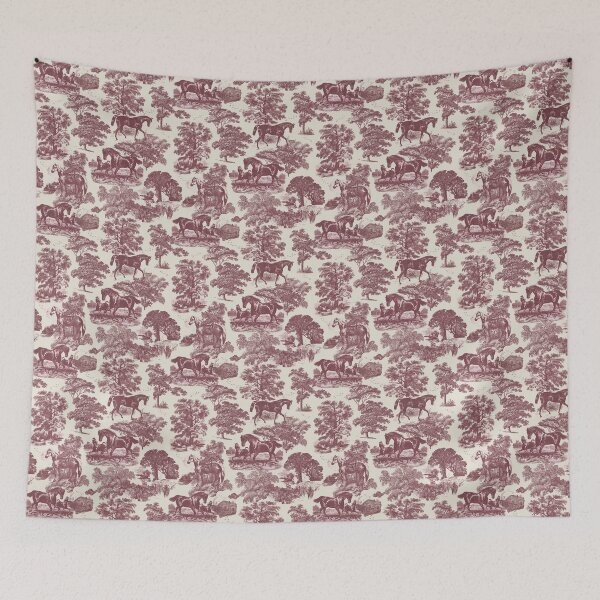 Item preview, Elegant Vintage Burgundy Horse Toile Pattern on Beige designed and sold by tanjica.