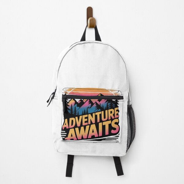 Item preview, Adventure Awaits Retro Mountain Sunset 80s Nature Art designed and sold by GabeMountainArt.