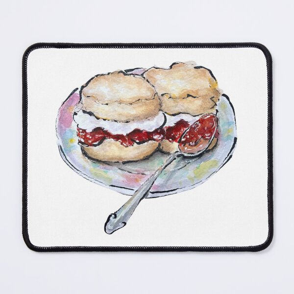 Item preview, Scones Jam Cream Watercolour Illustration designed and sold by emilyrosealcockart.