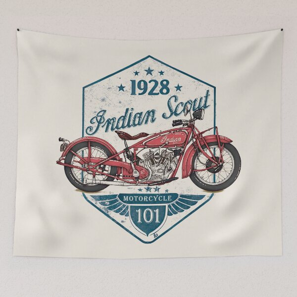 Item preview, Indian Scout 101 1928 Vintage Badge Motorcycle Design | Classic American Motorcycle Emblem designed and sold by EdGraphy.
