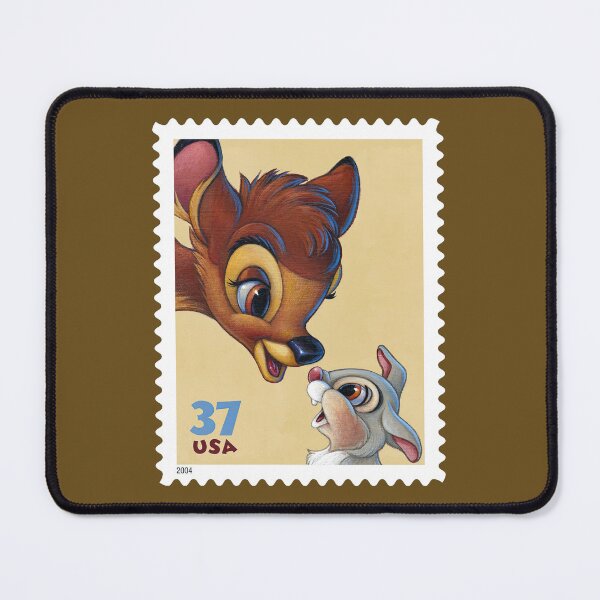 Item preview, Vintage Deer and Bunny Friendship Retro Art Stamp designed and sold by Schulz Lightprint Studio.