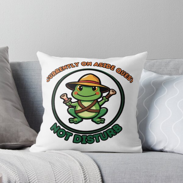 Item preview, Currently On A Side Quest Do Not Disturb - Funny Frog Adventurer Gift designed and sold by RedRubyBubble.