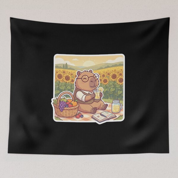 Item preview, Cute Scholarly Capybara Summer Picnic Illustration designed and sold by AbanoubStore.