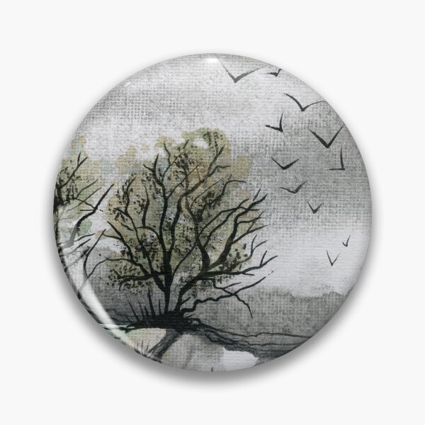 Item preview, Winter Solitude – Shimmering Watercolor Gothic Landscape Painting designed and sold by Cass Harker Studio.