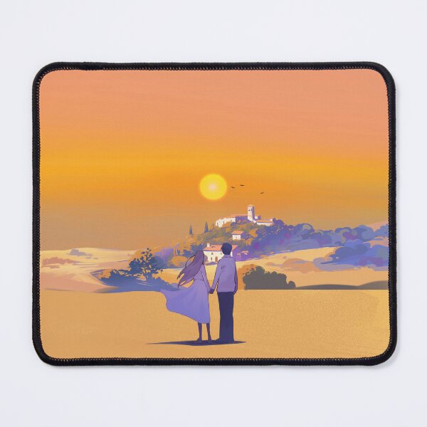 Item preview, Vintage Anime Couple Golden Hour Sunset Fine Landscape designed and sold by Rehnair.
