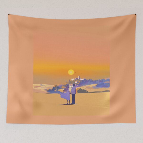 Item preview, Vintage Anime Couple Golden Hour Sunset Fine Landscape designed and sold by Rehnair.