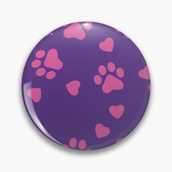 Item preview, Cat Paw Pattern Seamless pink color with a purple background designed and sold by foudart.