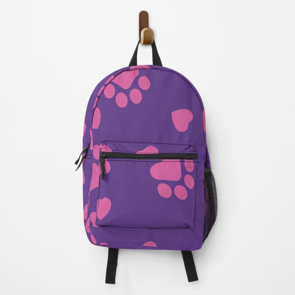Item preview, Cat Paw Pattern Seamless pink color with a purple background designed and sold by foudart.