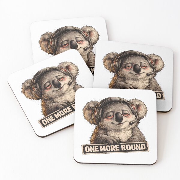 Item preview, One More Round Funny Gamer Koala Meme designed and sold by DryHumorPrints.