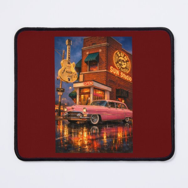 Item preview, Sun Studio with Elvis Presley Pink Cadillac Poster designed and sold by Halifaxartguy.