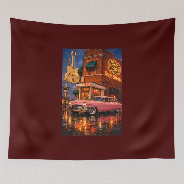 Item preview, Sun Studio with Elvis Presley Pink Cadillac Poster designed and sold by Halifaxartguy.