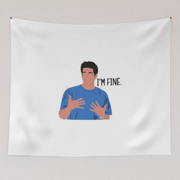 Item preview, “I’m Fine Funny Minimalist Emotional Meme Sticker | TV Show Inspired Friendship Quote Design” FRIENDS designed and sold by suhshops.