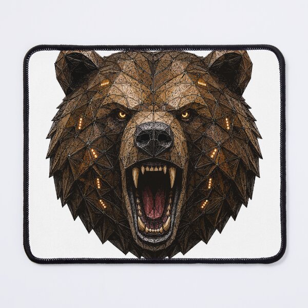 Item preview, Geometric Grizzly Bear Mask / Prism Animal Mask Collection designed and sold by ValentynaTyshenkoArt.