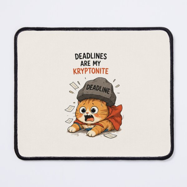Item preview, Funny Orange Cat Quote – Deadlines Are My Kryptonite designed and sold by Siti Hoiriyah.