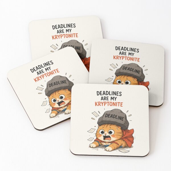 Item preview, Funny Orange Cat Quote – Deadlines Are My Kryptonite designed and sold by Siti Hoiriyah.