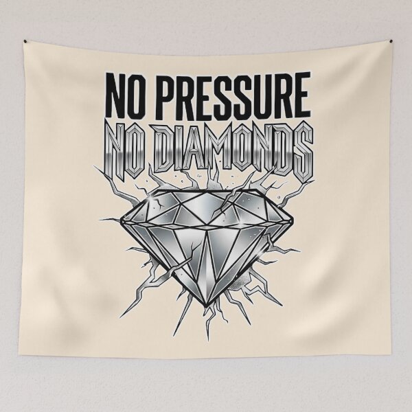 Item preview, No Pressure No Diamonds Metallic Urban Typography designed and sold by EvergreenPark - Tee Studio.