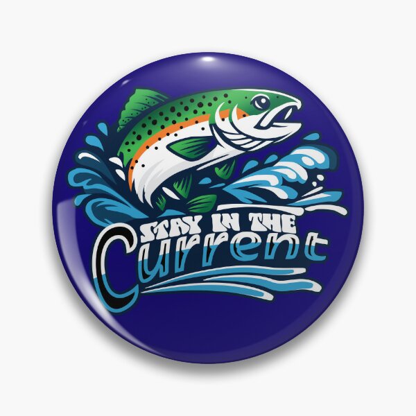 Item preview, "Stay in the Current", vector trout fishing graphic  designed and sold by Art-Horizon.