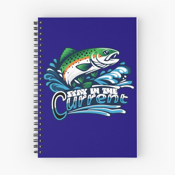 Item preview, "Stay in the Current", vector trout fishing graphic  designed and sold by Art-Horizon.