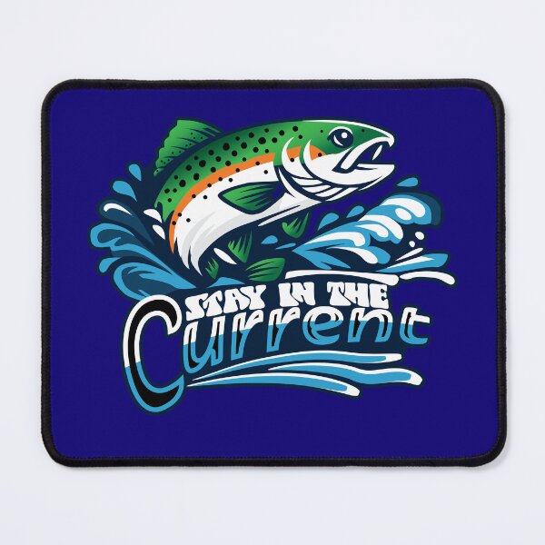 Item preview, "Stay in the Current", vector trout fishing graphic  designed and sold by Art-Horizon.
