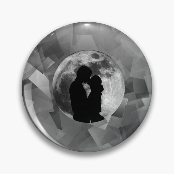Item preview, Pattern - Gray Cubes with Lovers in Moon designed and sold by ZepoPublishing.