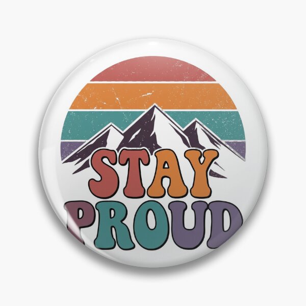 Item preview, Stay Proud Retro Vintage Sunset Mountain LGBTQ Pride Groovy Design designed and sold by ASfindsStore.