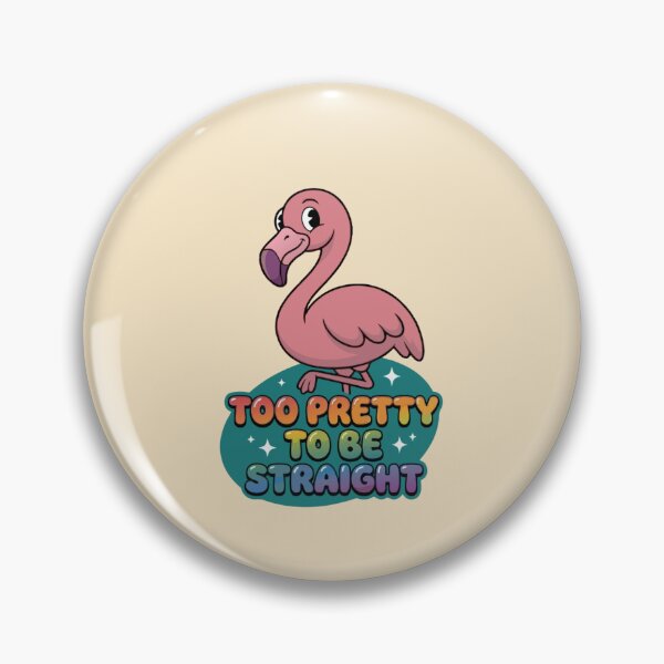 Item preview, Too Pretty To Be Straight Flamingo Rainbow Graphic  — Funny LGBT Pride Humor  designed and sold by SkTee2k.
